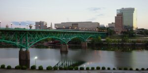 Sunrise Tennessee River Knoxville Downtown City Skyline
